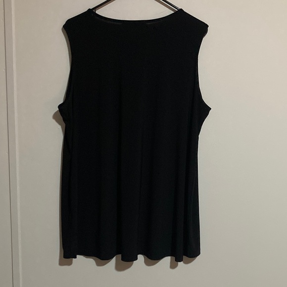 Kasper Black Sleeveless Blouse with Silver Accents - Picture 3 of 3